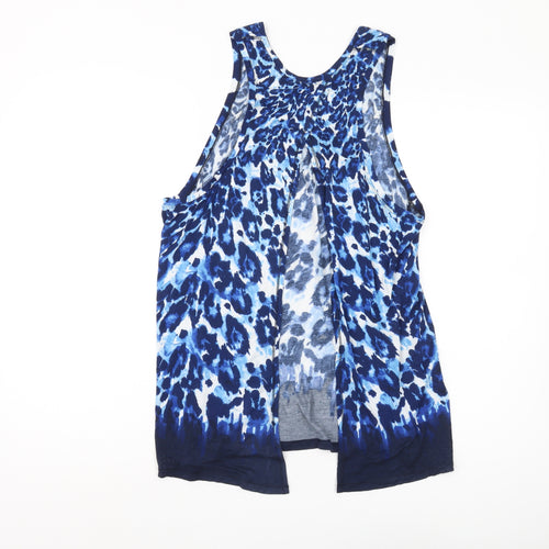 BIBA Women's Blue Animal Print Tank, Size 12