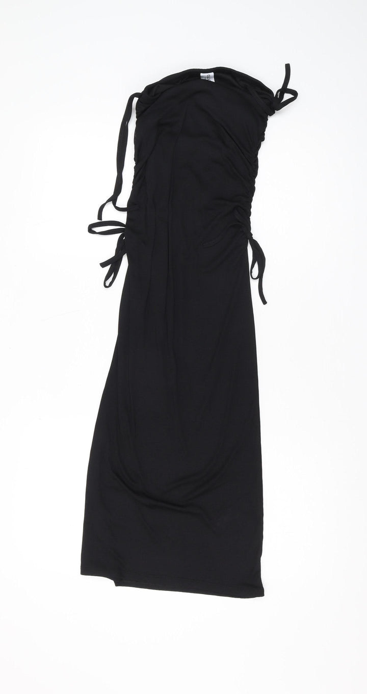 Collusion Women's Black Ruched Dress, Sleeveless Size S