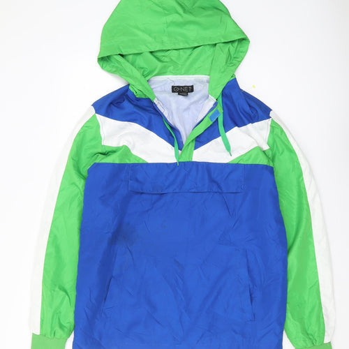 G-NET Men's Hooded Anorak Jacket, Blue/Green, Large
