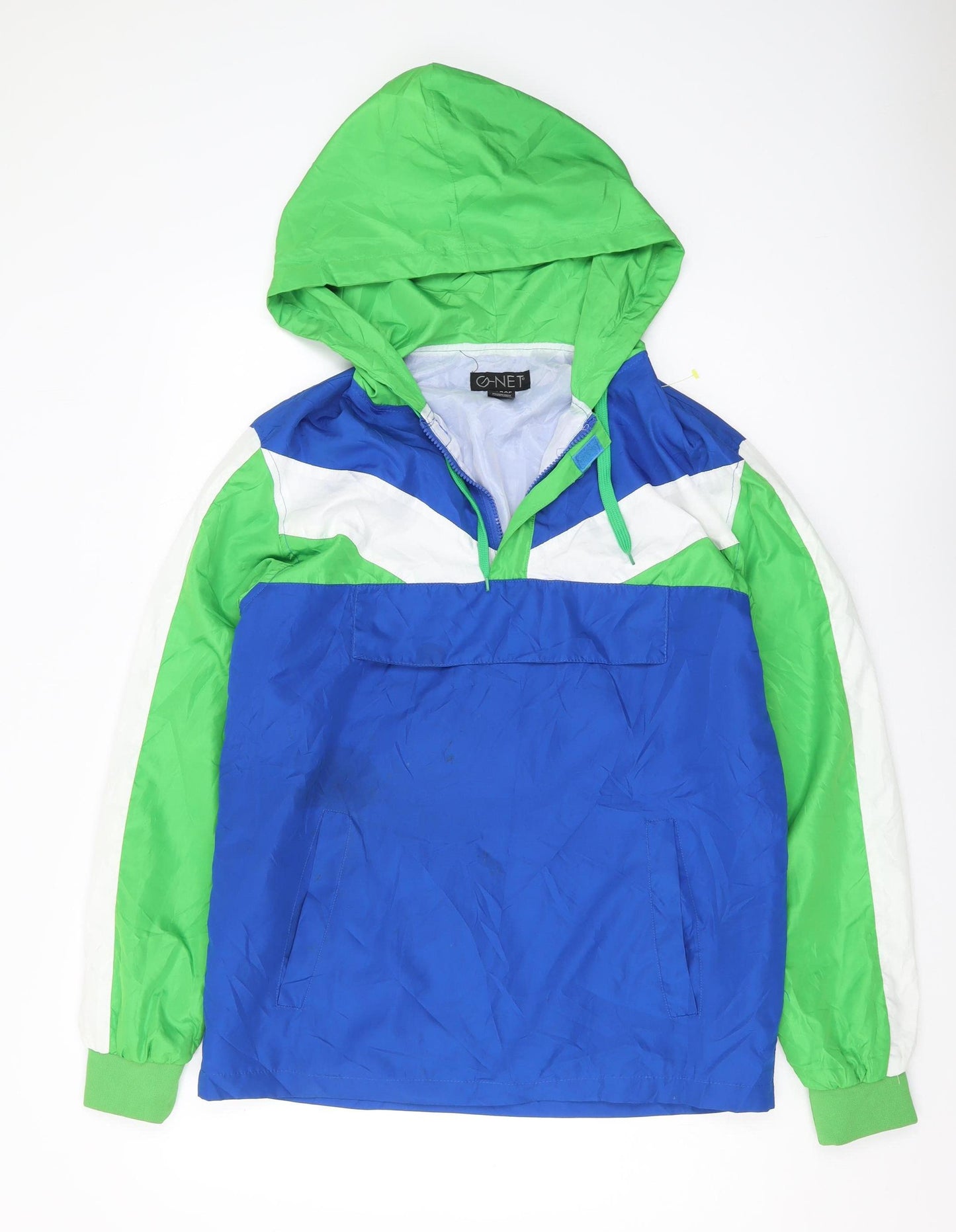 G-NET Men's Hooded Anorak Jacket, Blue/Green, Large