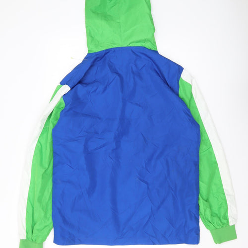 G-NET Men's Hooded Anorak Jacket, Blue/Green, Large