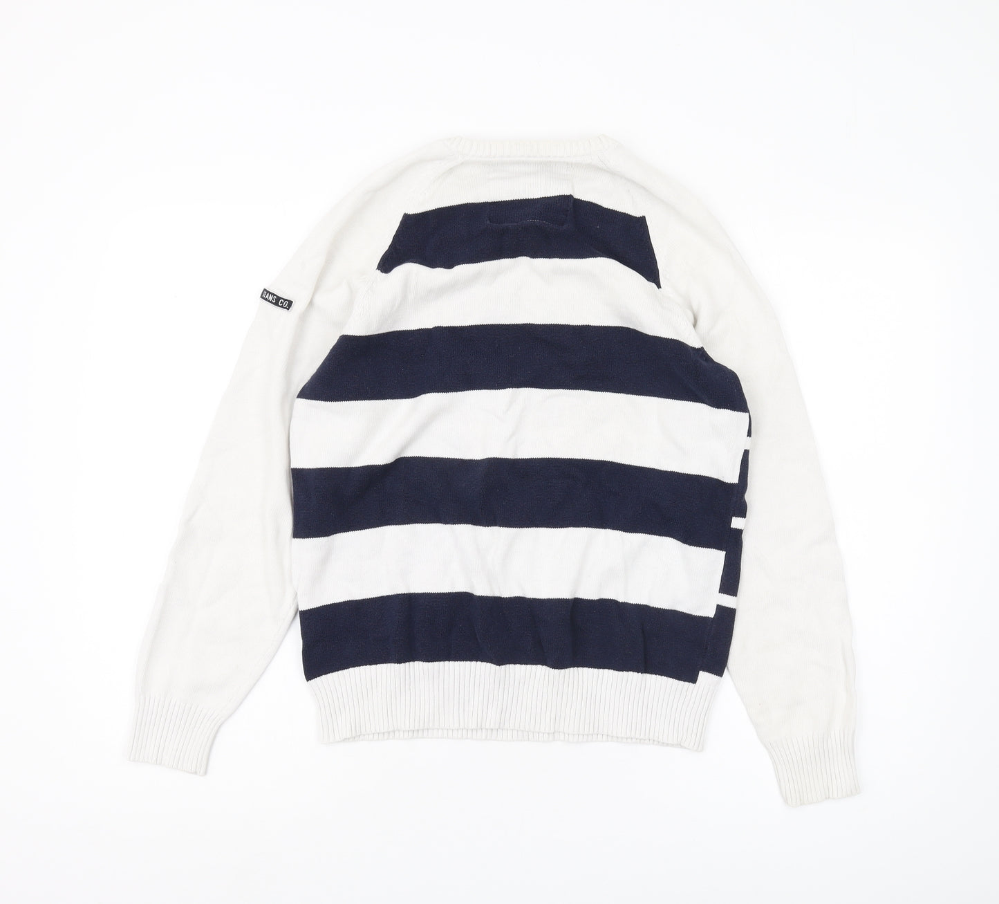 Nautica Jeans Co. Men's White Striped Pullover Jumper S