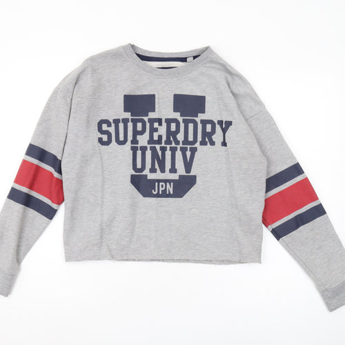 Superdry Women's Grey Logo Pullover Sweatshirt S