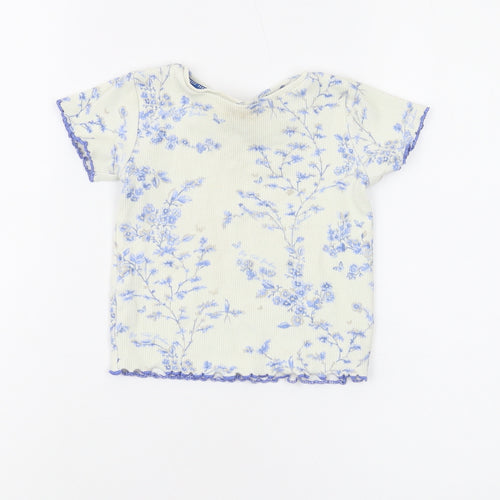 Baker by Ted Baker Girls Blue Floral T-Shirt Size 2-3 Years
