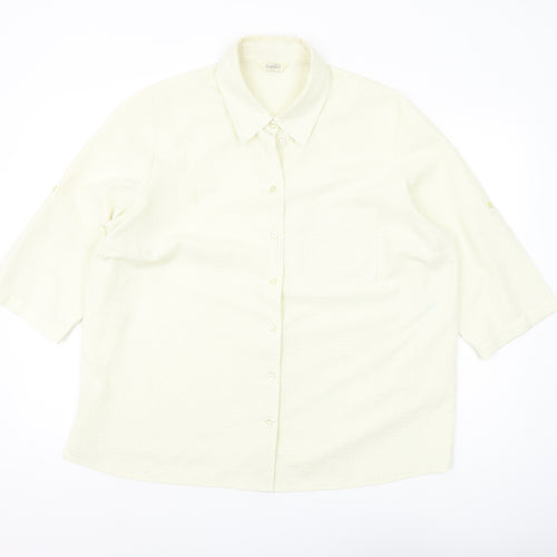 Classics Women’s Ivory Button-Up 3/4 Sleeve Shirt