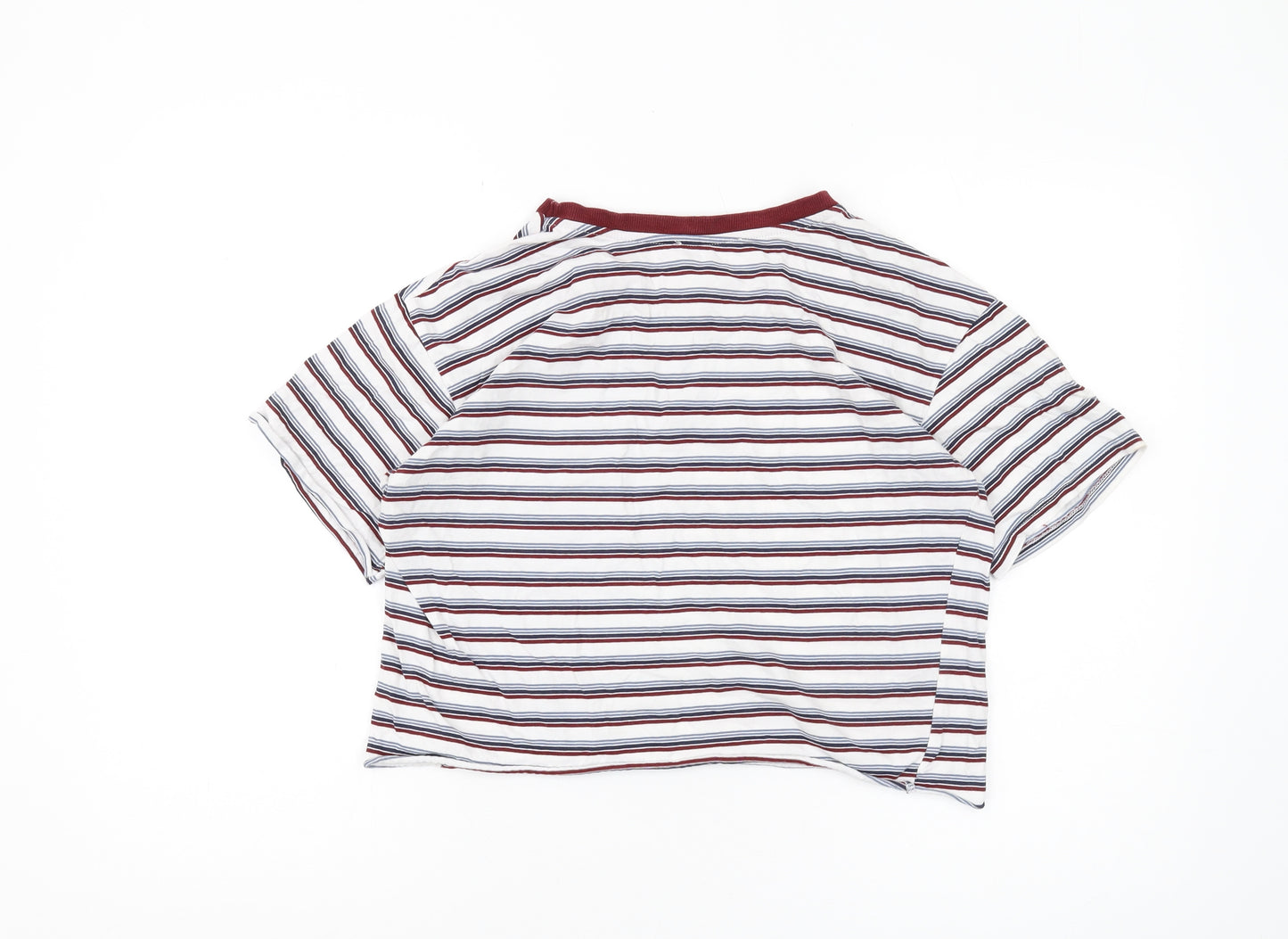 Pull&Bear Women's Multicoloured Striped Ringer T-Shirt