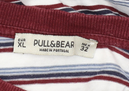 Pull&Bear Women's Multicoloured Striped Ringer T-Shirt