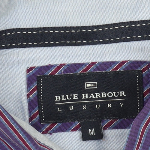 Marks and Spencer Men's Purple Striped Shirt M