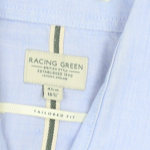 Racing Green Men's Blue Classic Long Sleeve Shirt