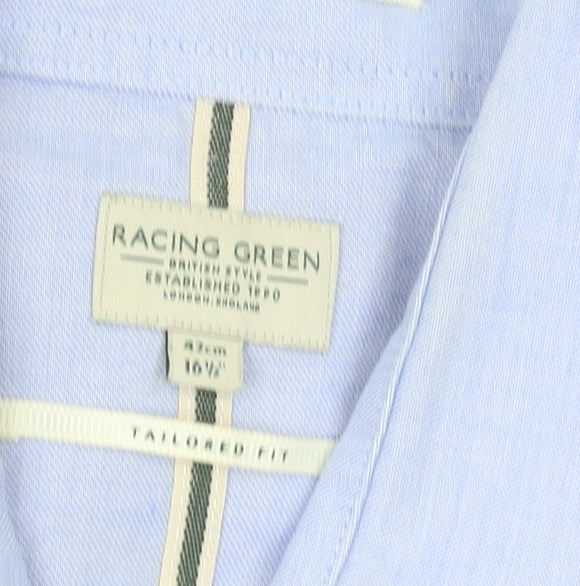 Racing Green Men's Blue Classic Long Sleeve Shirt