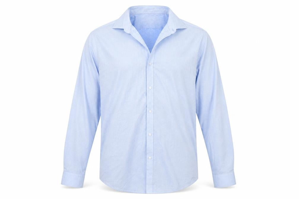 Front view of Debenhams Men's Blue Slim Fit Long Sleeve Shirt