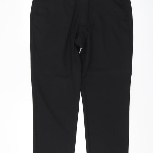 Marks and Spencer Men's Black Regular Fit Trousers, Size 38