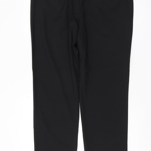 Marks and Spencer Men's Black Regular Fit Trousers, Size 38