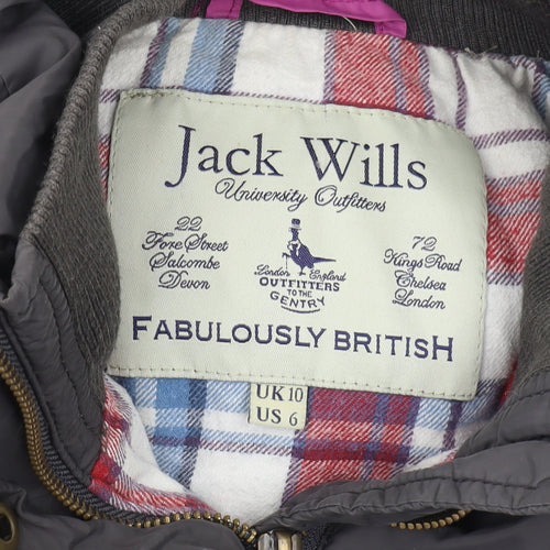 Jack Wills Women's Grey Puffer Waistcoat Size 10