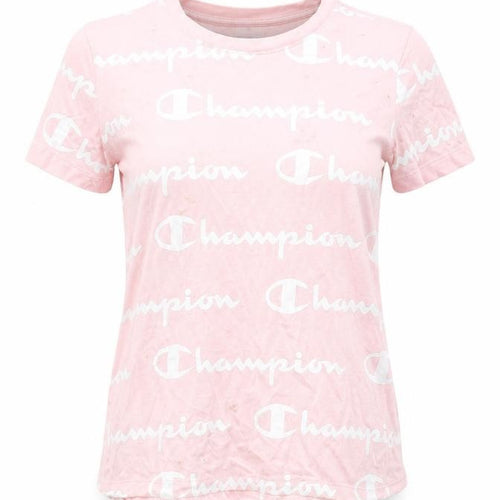 Champion Women's Pink Logo T-Shirt, Size S, Casual Style