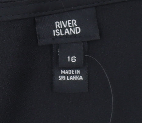 River Island Women's Black Camisole Tank Top Size 16