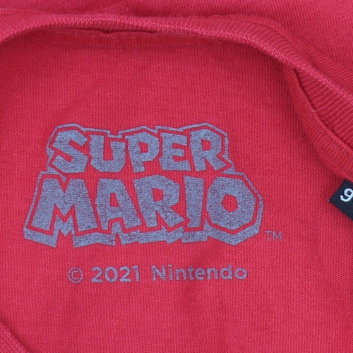 Nintendo Boys Red Super Mario T-Shirt Size 9-10 Years
