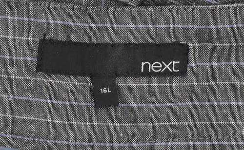 Next Women's Grey Wide-Leg Striped Trousers Size 16