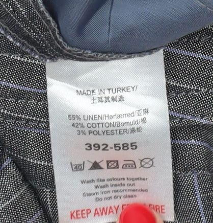 Next Women's Grey Wide-Leg Striped Trousers Size 16