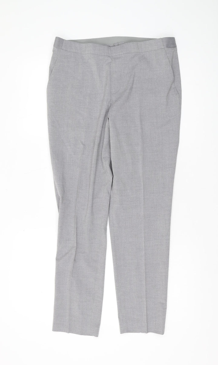 Uniqlo Women's Grey Trousers - Size L, Regular Fit