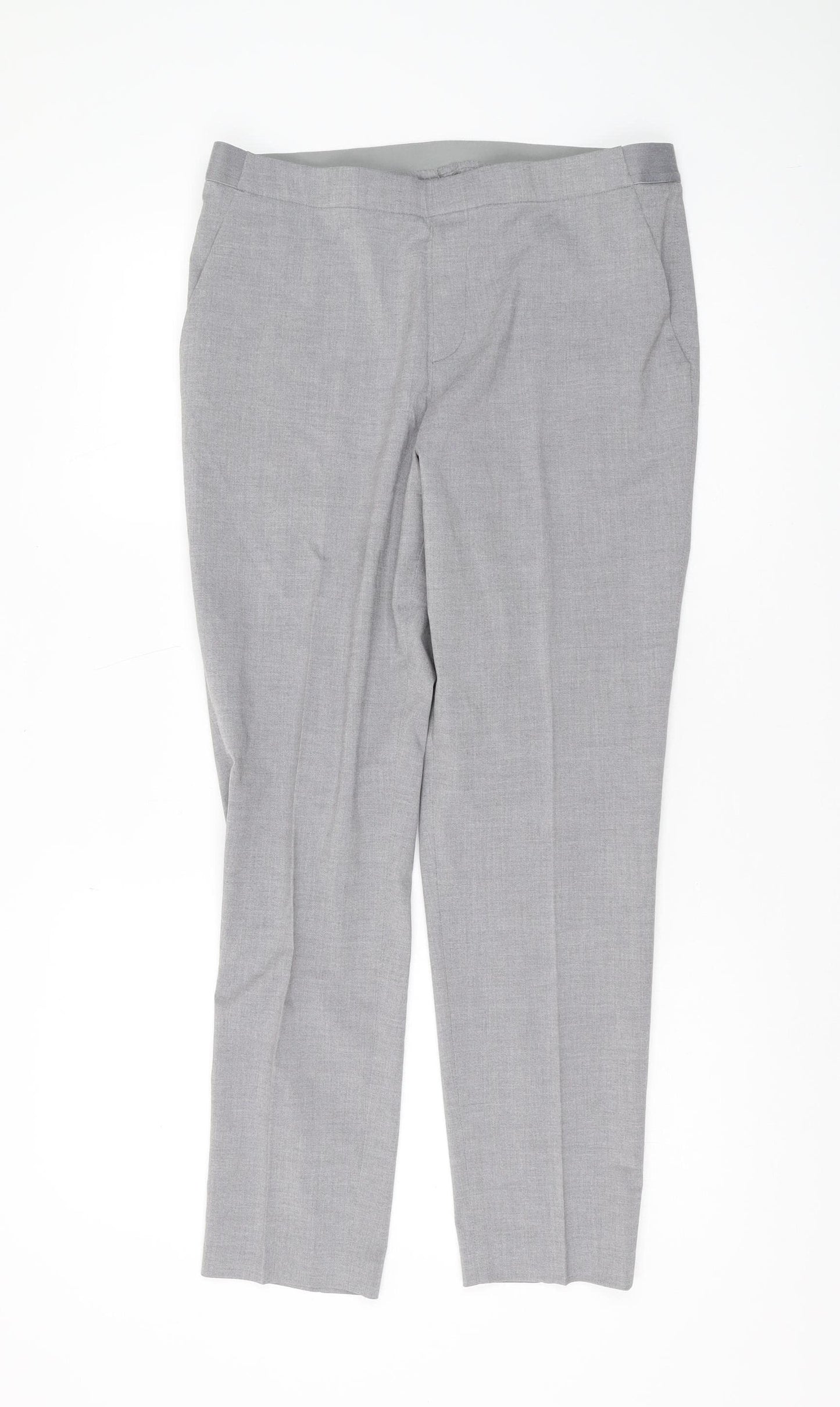 Uniqlo Women's Grey Trousers - Size L, Regular Fit