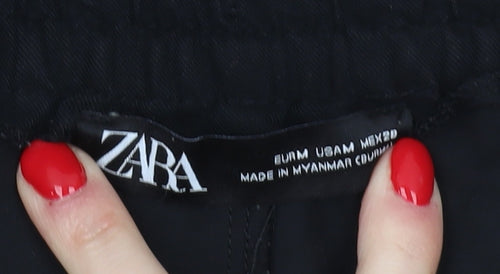 Zara Women's Black Cargo Trousers M