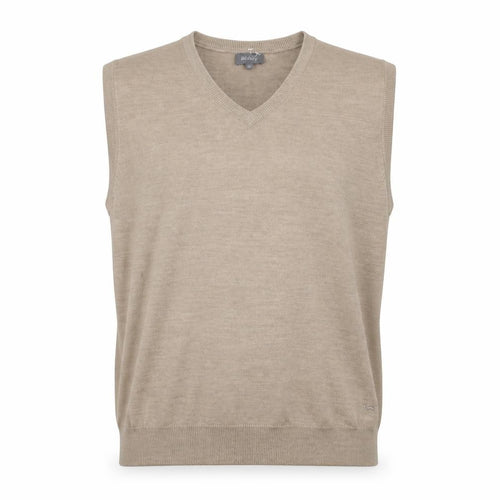 Wolsey Men's Beige XL Vest Tight-Knit V-Neck