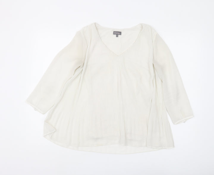 Phase Eight Women Ivory Long Sleeve Blouse Size 8