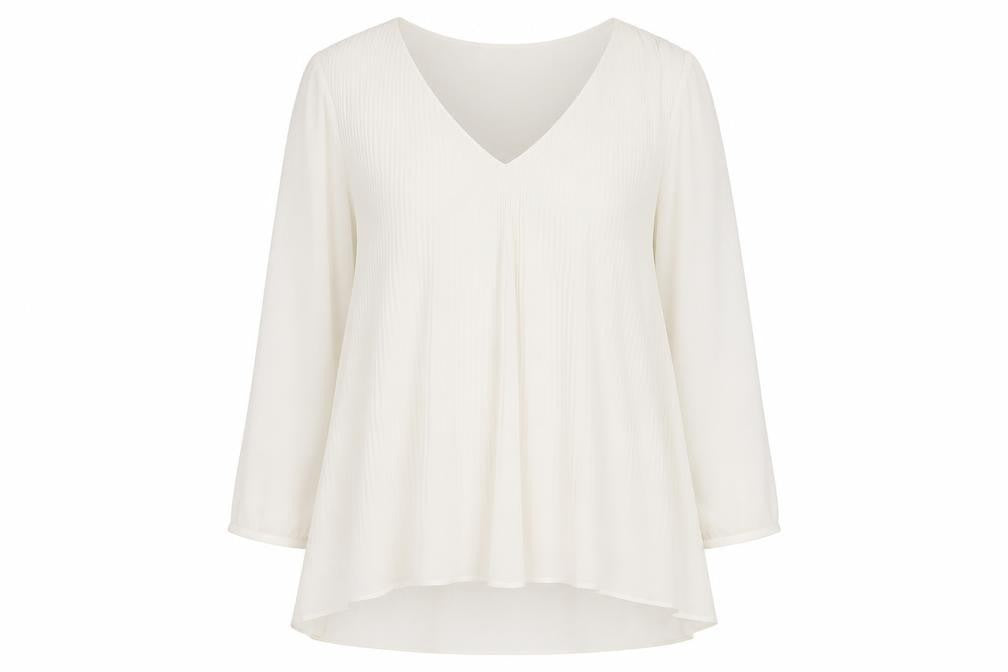 Front view of Phase Eight Women Ivory Long Sleeve Blouse, size 8