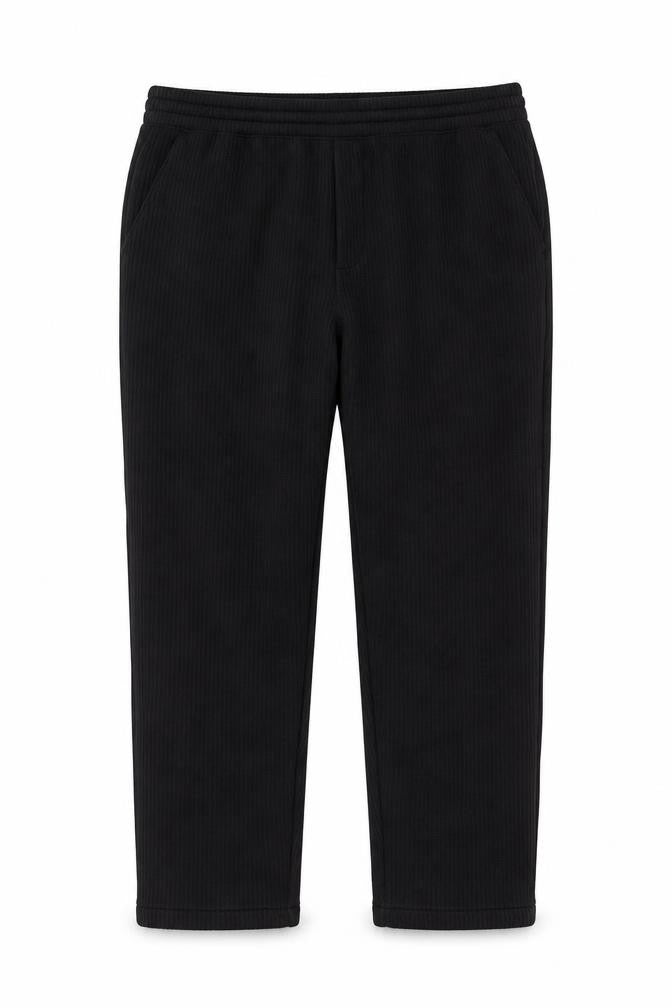 Front view of H&M Women's Black Regular Fit Trousers, size L