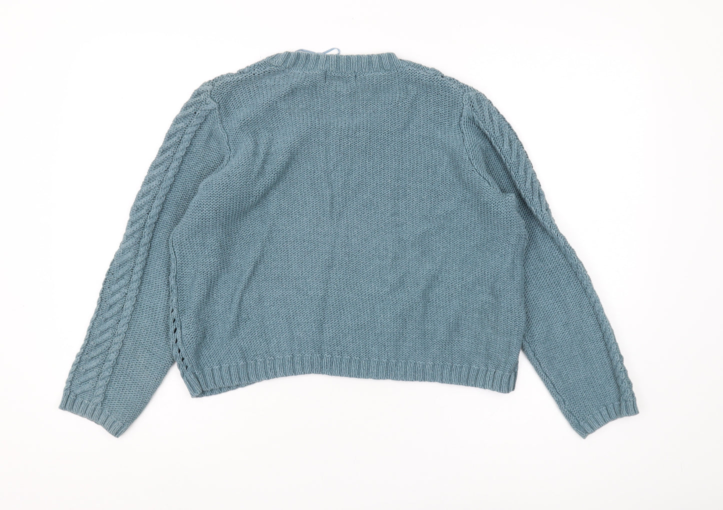 Marks and Spencer Women's Blue Cable-Knit Jumper