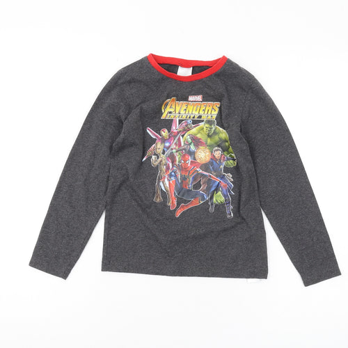 Marvel Avengers Boys Grey Long Sleeve T-Shirt 7-8 Years Superhero