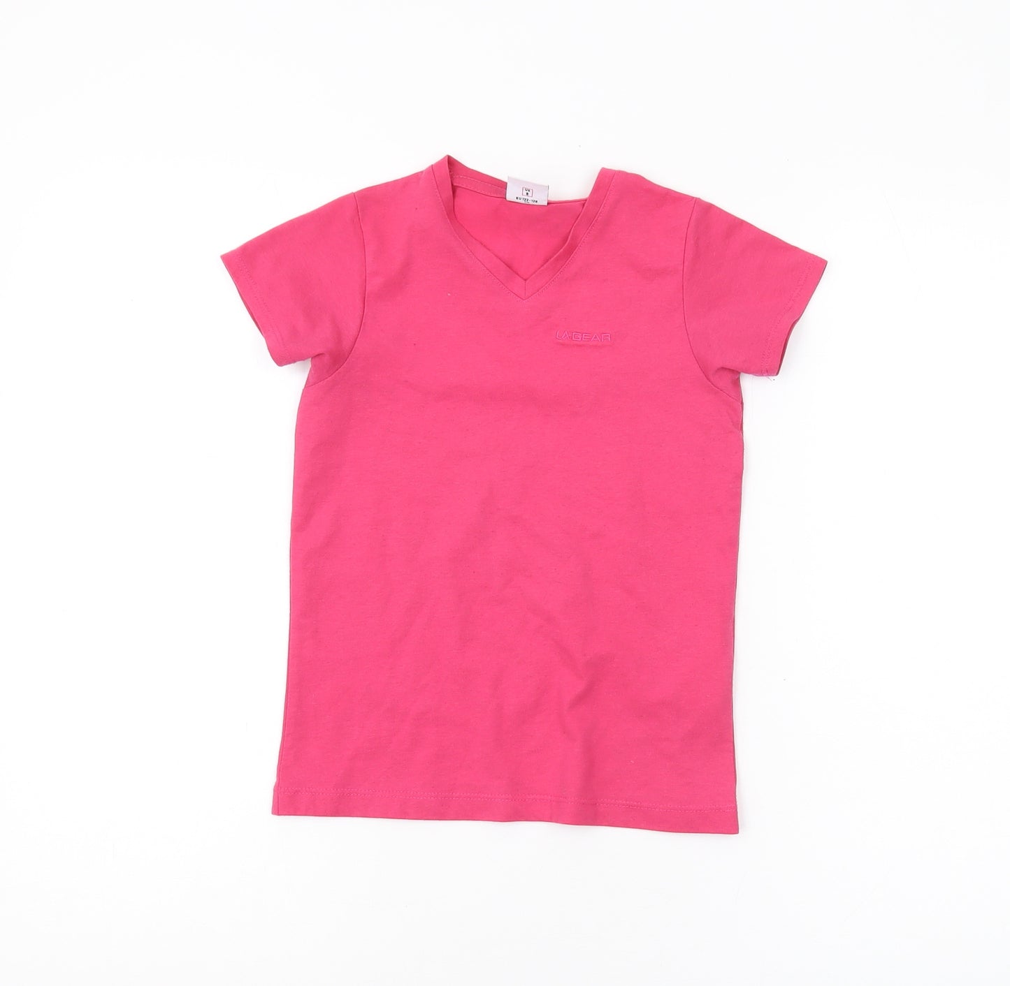 LA Gear Girls Pink V-Neck T-Shirt 7-8 Years