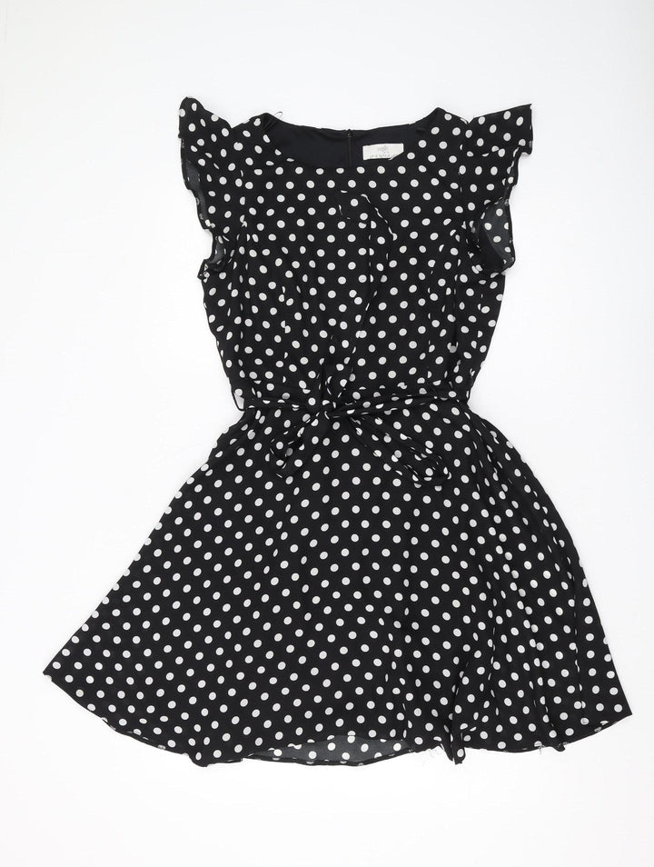 Wallis Women’s Petite Black Polka Dot Dress UK 12