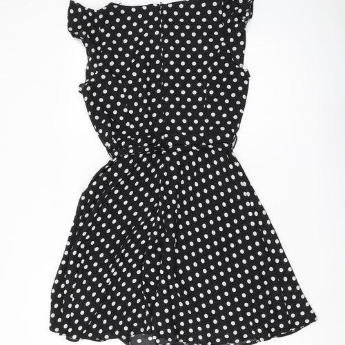 Wallis Women’s Petite Black Polka Dot Dress UK 12