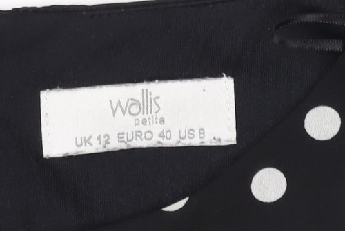 Wallis Women’s Petite Black Polka Dot Dress UK 12