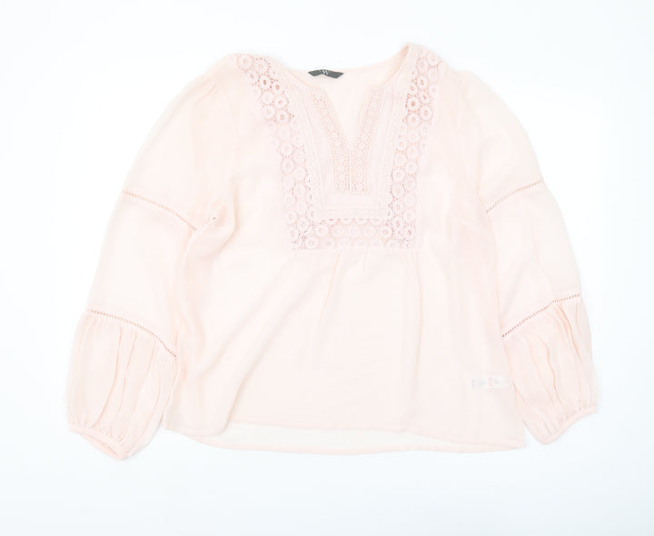 BHS Women's Pink Tunic Blouse 3/4 Sleeve Size 16