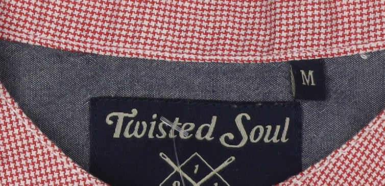 Twisted Soul Men’s Red Check Short Sleeve Shirt M