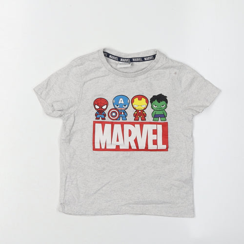 Marvel Boys Grey Superhero T-Shirt 2-3 Years Short Sleeve
