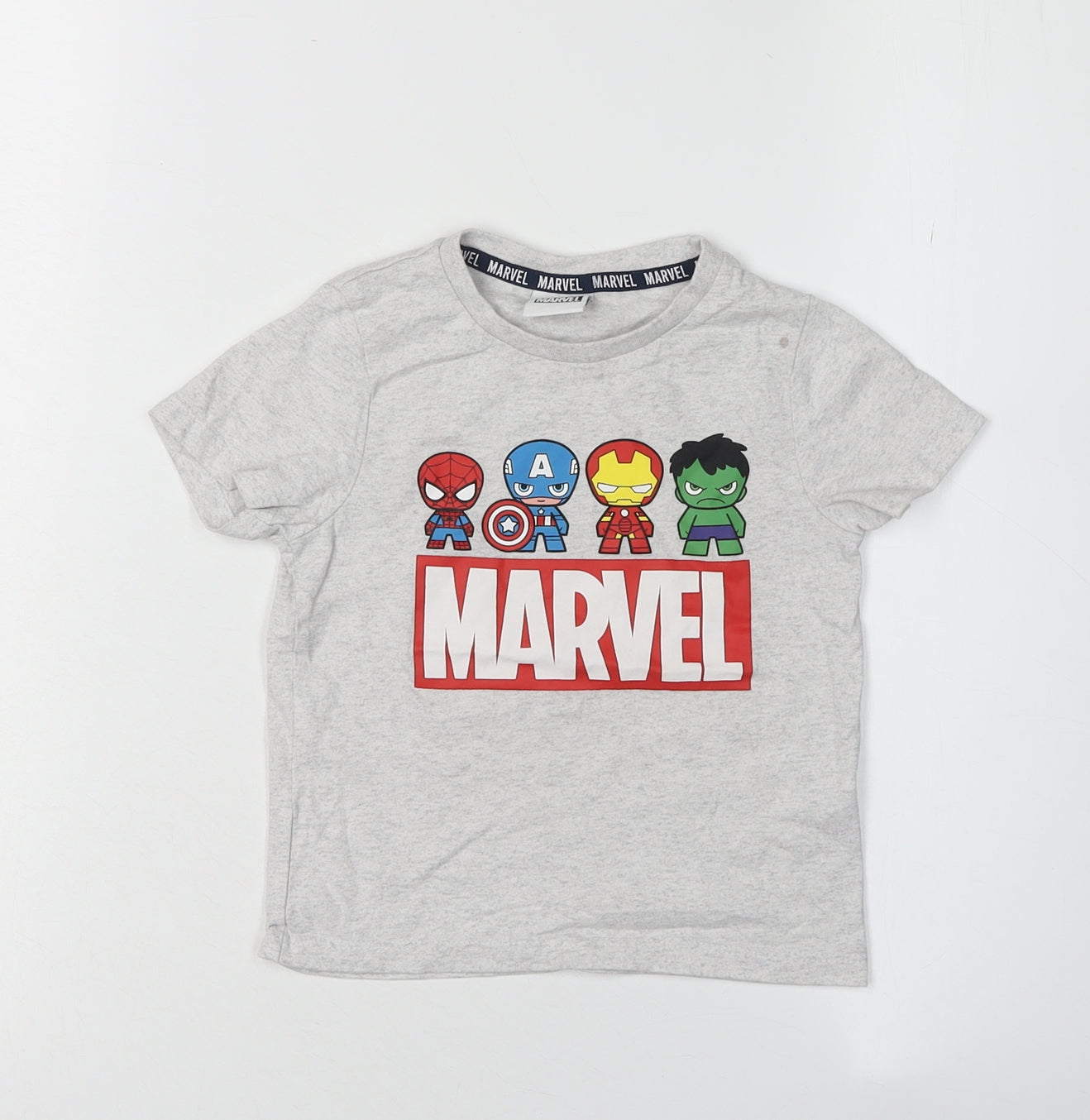 Marvel Boys Grey Superhero T-Shirt 2-3 Years Short Sleeve