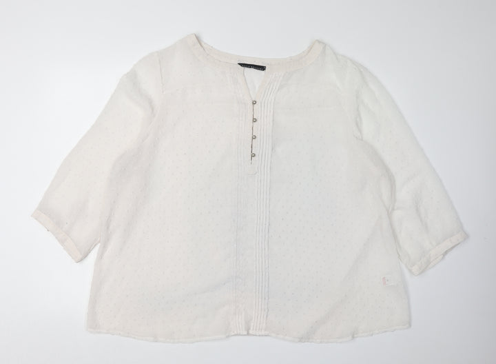 David Emanuel Women's Ivory Blouse, Size 24, Plus, Round Neck