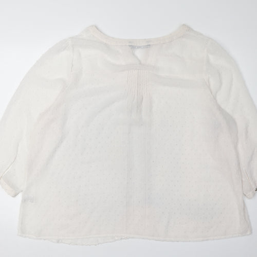 David Emanuel Women's Ivory Blouse, Size 24, Plus, Round Neck