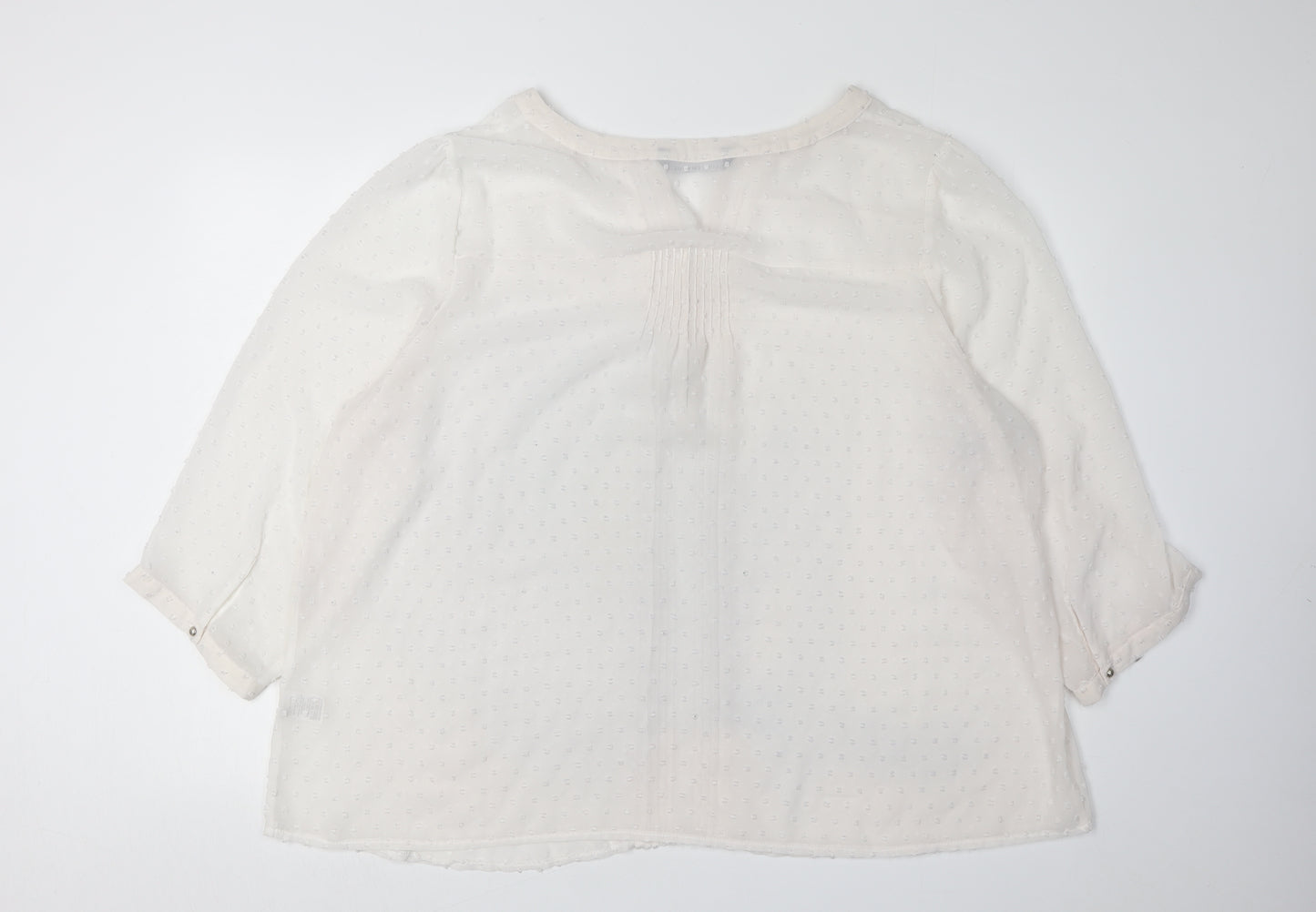 David Emanuel Women's Ivory Blouse, Size 24, Plus, Round Neck