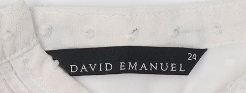 David Emanuel Women's Ivory Blouse, Size 24, Plus, Round Neck