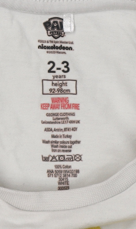 George Boys White PAW Patrol T-Shirt, 2-3 Years