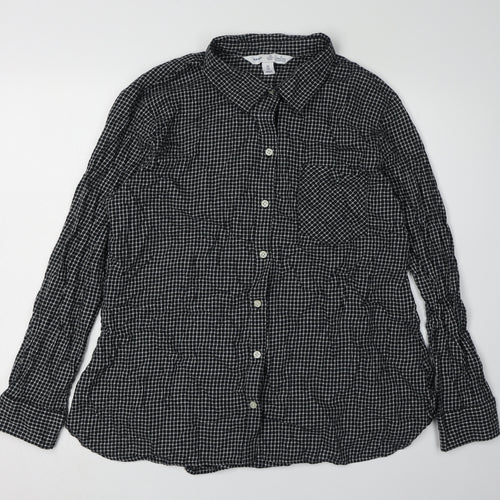 Old Navy Men's Black Classic Check Shirt 2XL