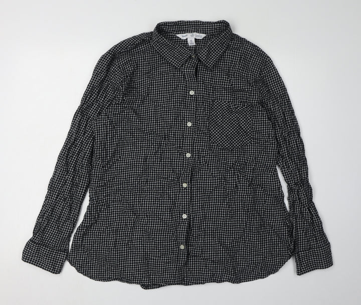Old Navy Men's Black Classic Check Shirt 2XL