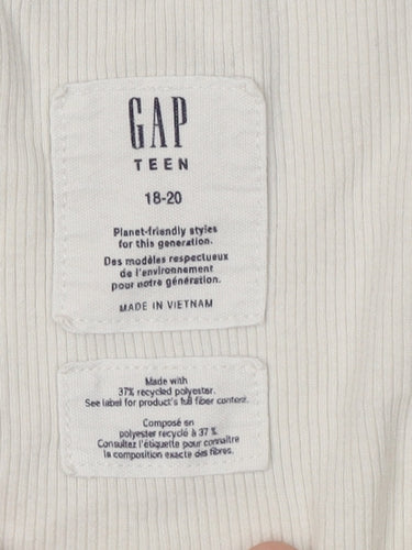 Gap Girls White Button-Up Top, Size 16-18, Lightweight, Casual