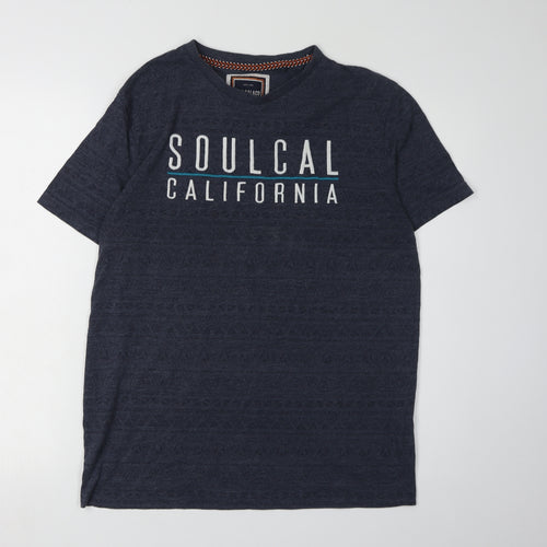 SoulCal & Co Men's T-Shirt Blue L California Theme