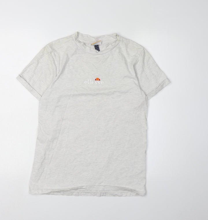 ellesse Women's White T-Shirt, Size 6, Crew Neck